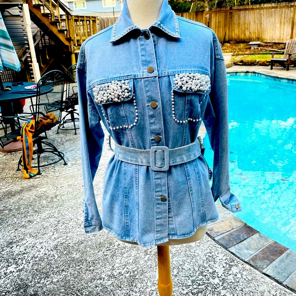SALE 🎉 Blinged Blue Jean Jacket
